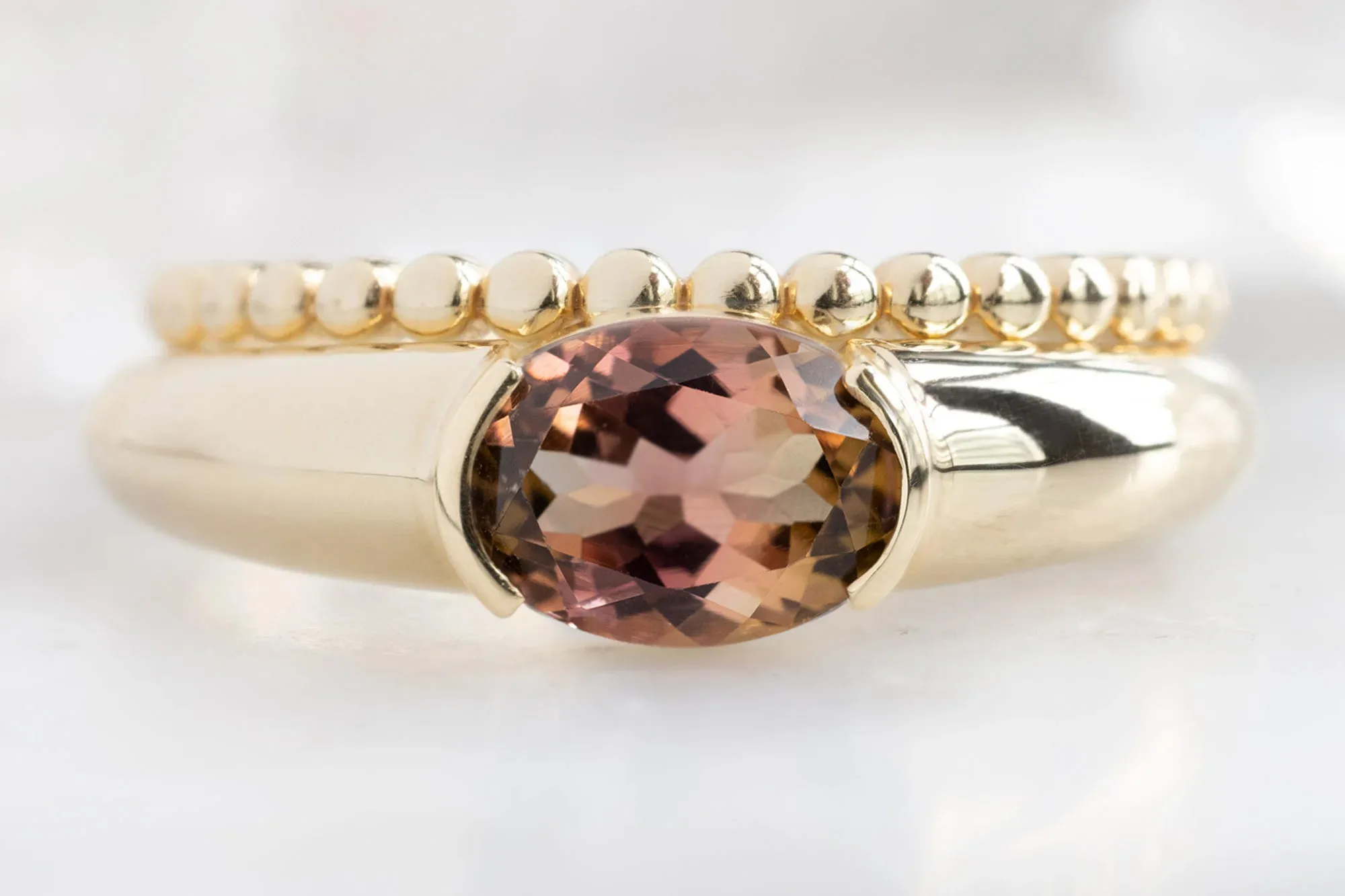 The Signet Ring with a 1.21ct Oval-Cut Bicolor Tourmaline