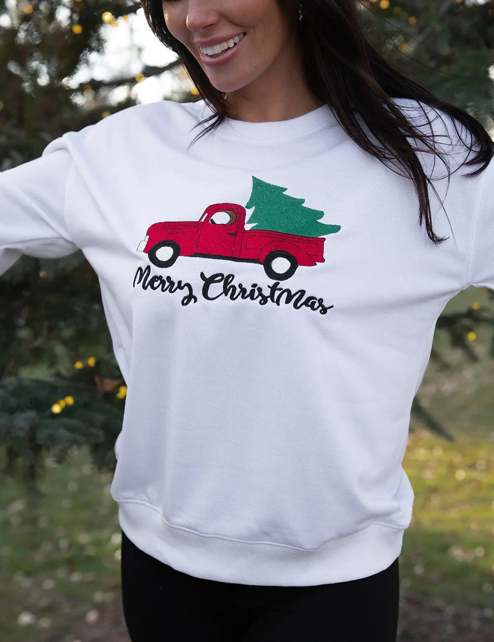 Truckin' Along Merry Christmas Sweatshirt