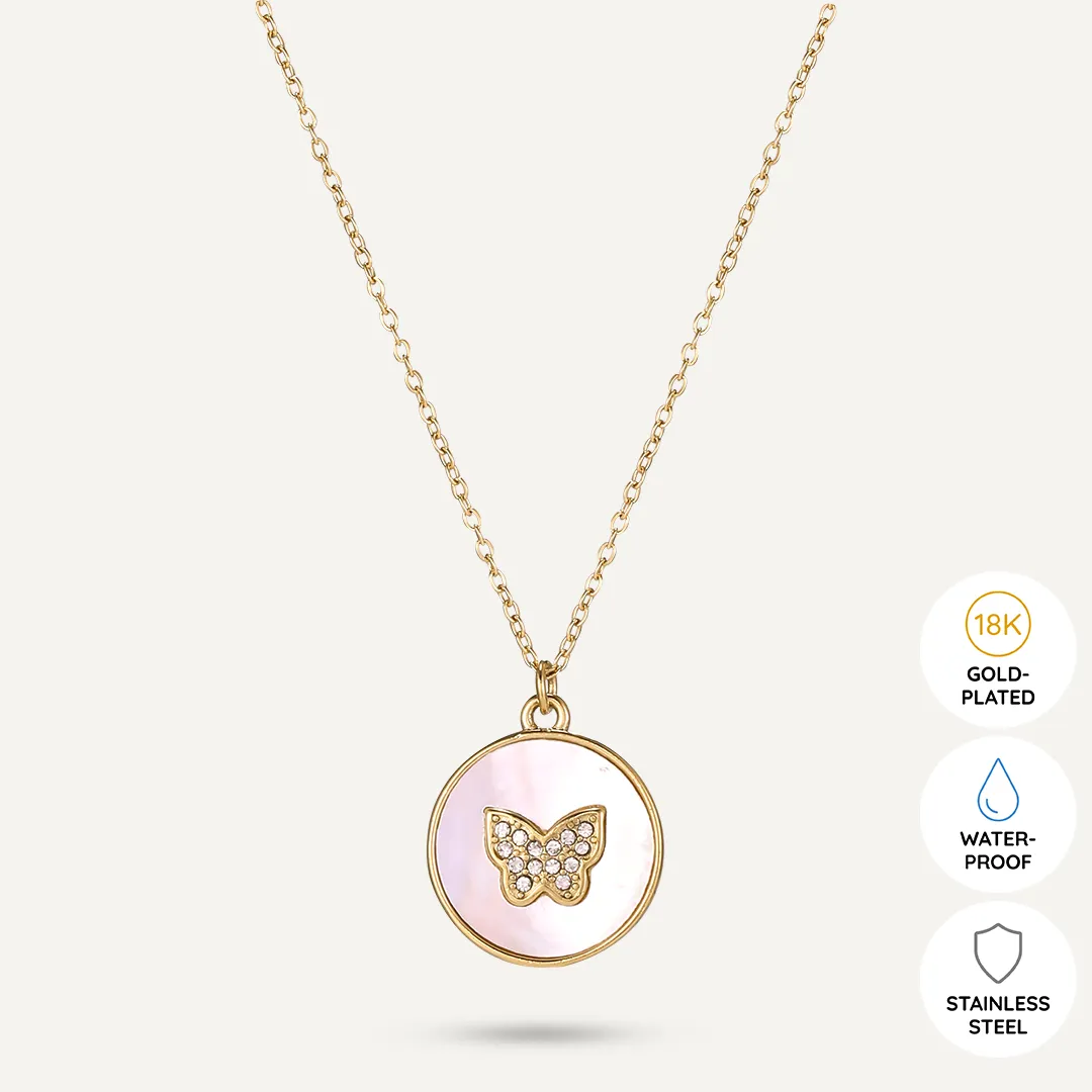 Vibes | Dreamy Butterfly Pendant Necklace | 18K Gold-Plated