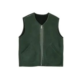 Wyatt Sheepskin Waistcoat Dark Green